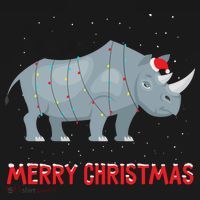 Cute Rhino Christmas Tree Lights Xmas Holidays Great Gift Ornament thumb 1