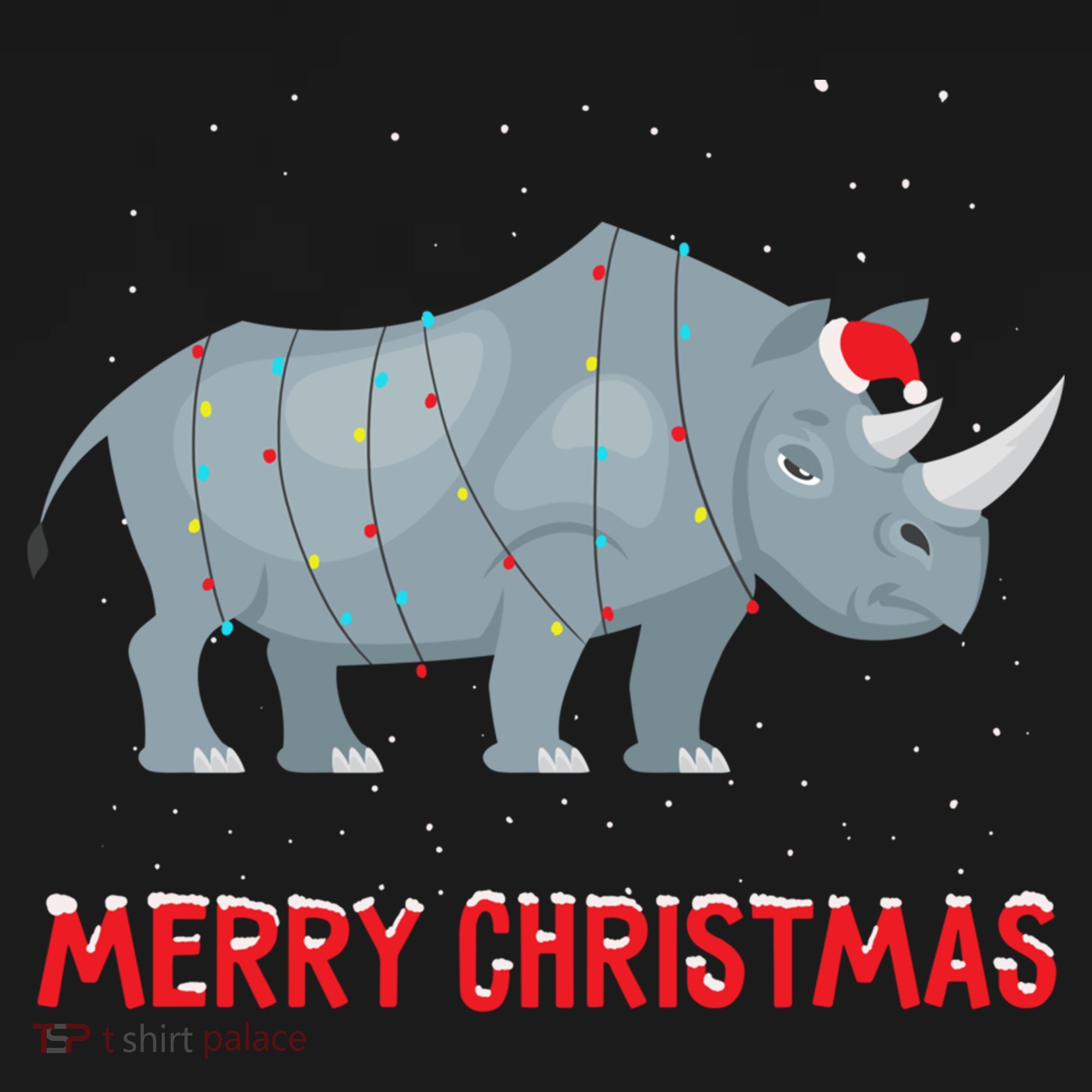 Cute Rhino Christmas Tree Lights Xmas Holidays Great Gift Ornament