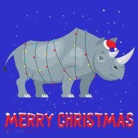 Cute Rhino Christmas Tree Lights Xmas Holidays Great Gift Sweatshirt thumb 3