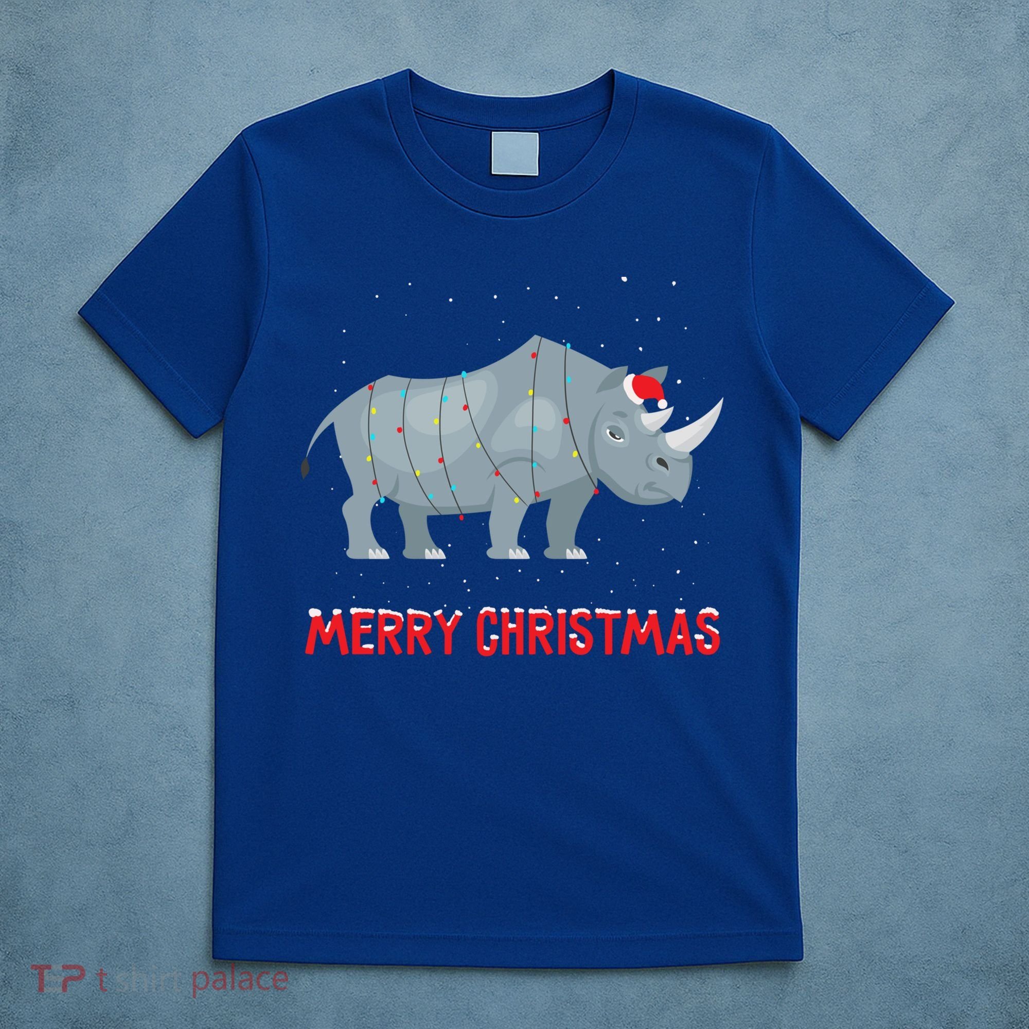 Cute Rhino Christmas Tree Lights Xmas Holidays Great Gift T-Shirt