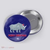 Cute Rhino Christmas Tree Lights Xmas Holidays Great Gift Button thumb 0