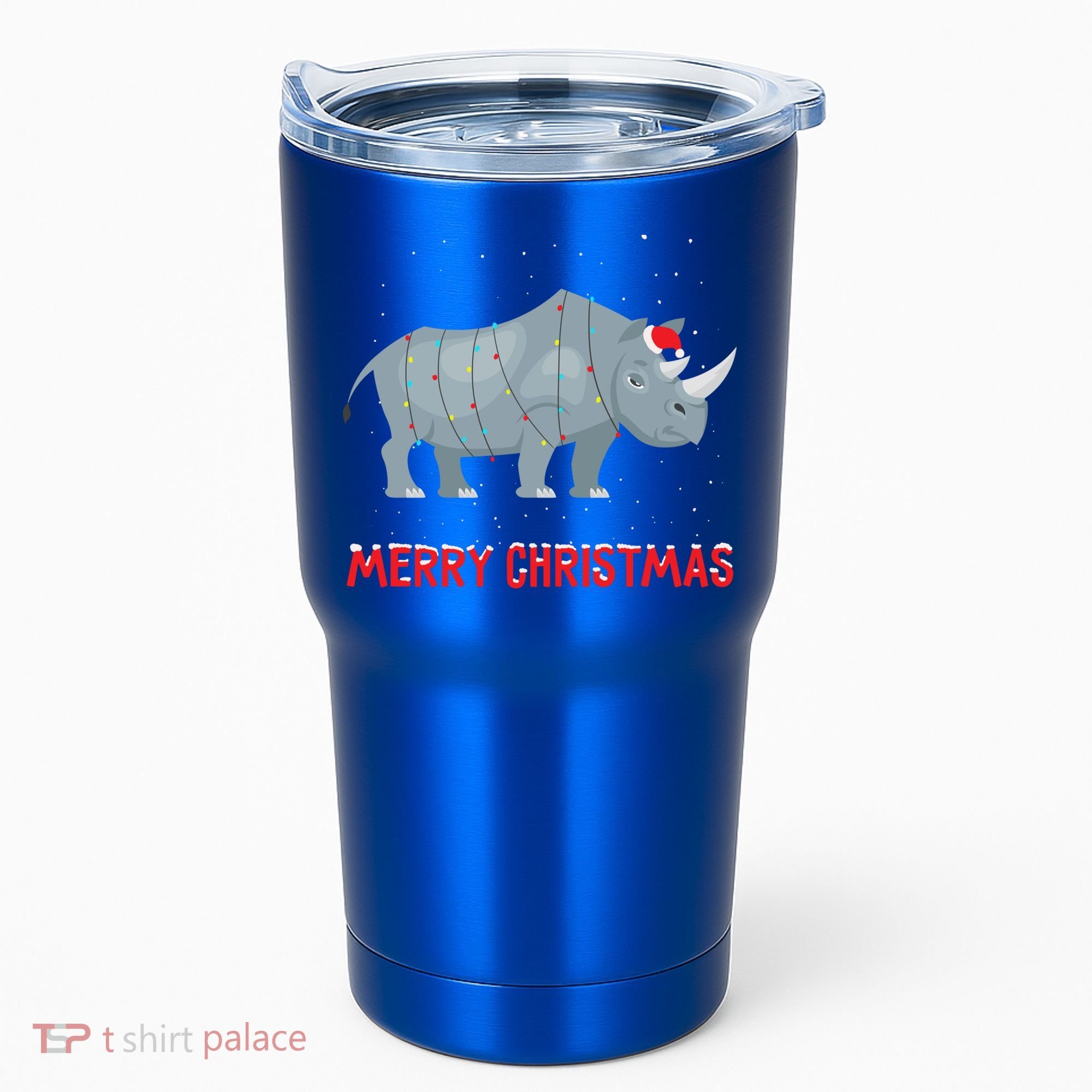 Cute Rhino Christmas Tree Lights Xmas Holidays Great Gift Tumbler