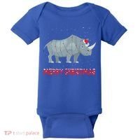 Cute Rhino Christmas Tree Lights Xmas Holidays Great Gift Baby Bodysuit thumb 0