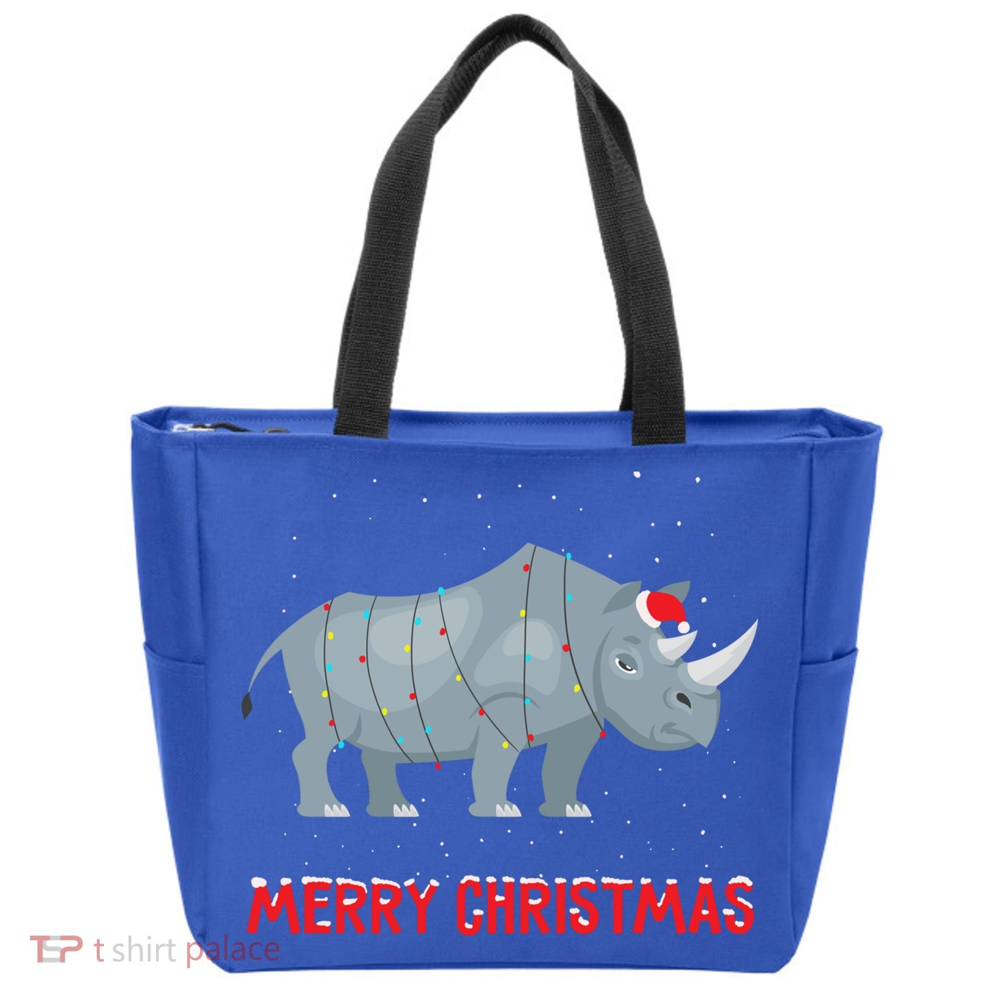 Cute Rhino Christmas Tree Lights Xmas Holidays Great Gift Tote Bag