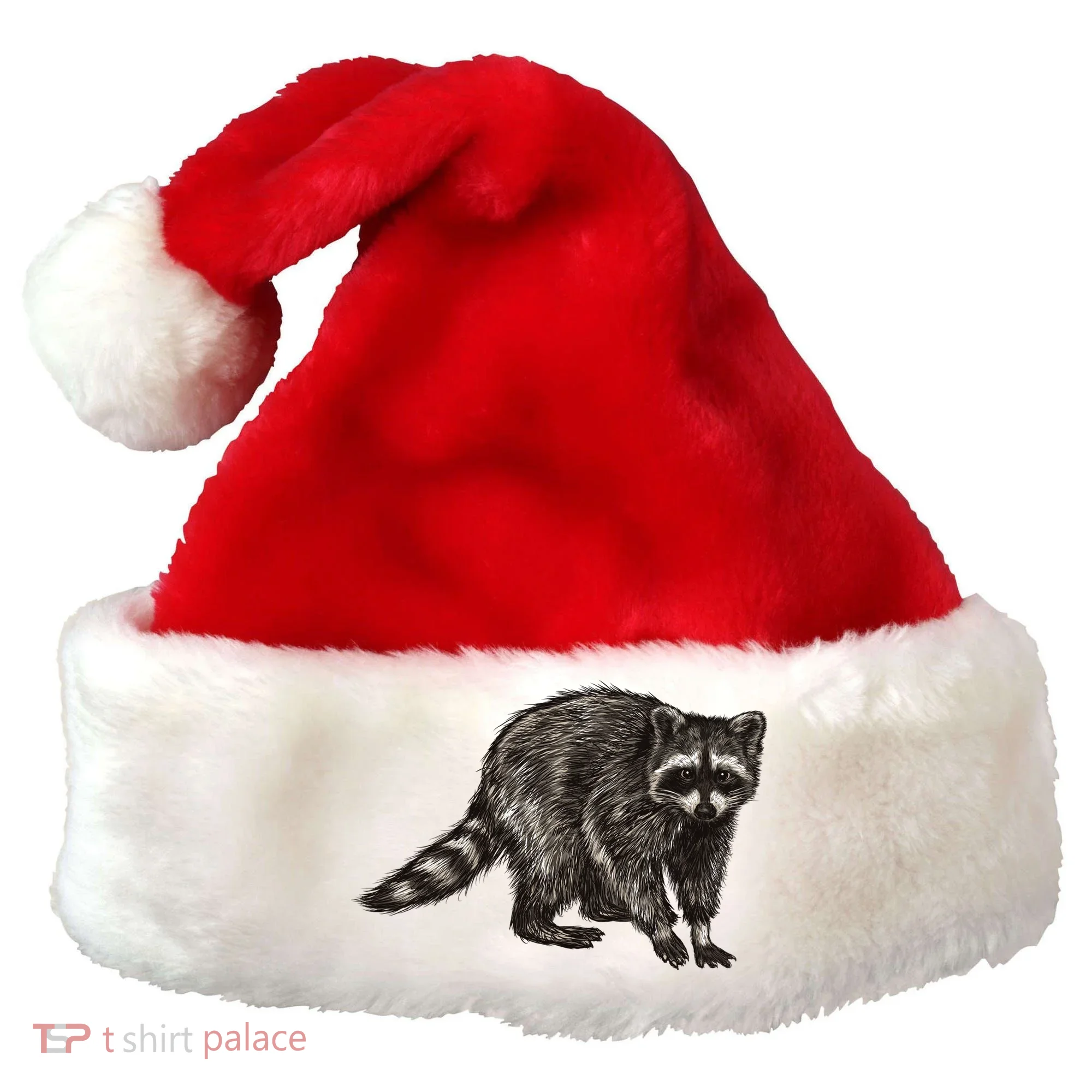 Cute Raccoon Santa Hat