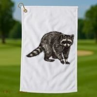 Cute Raccoon Golf Towel thumb 1