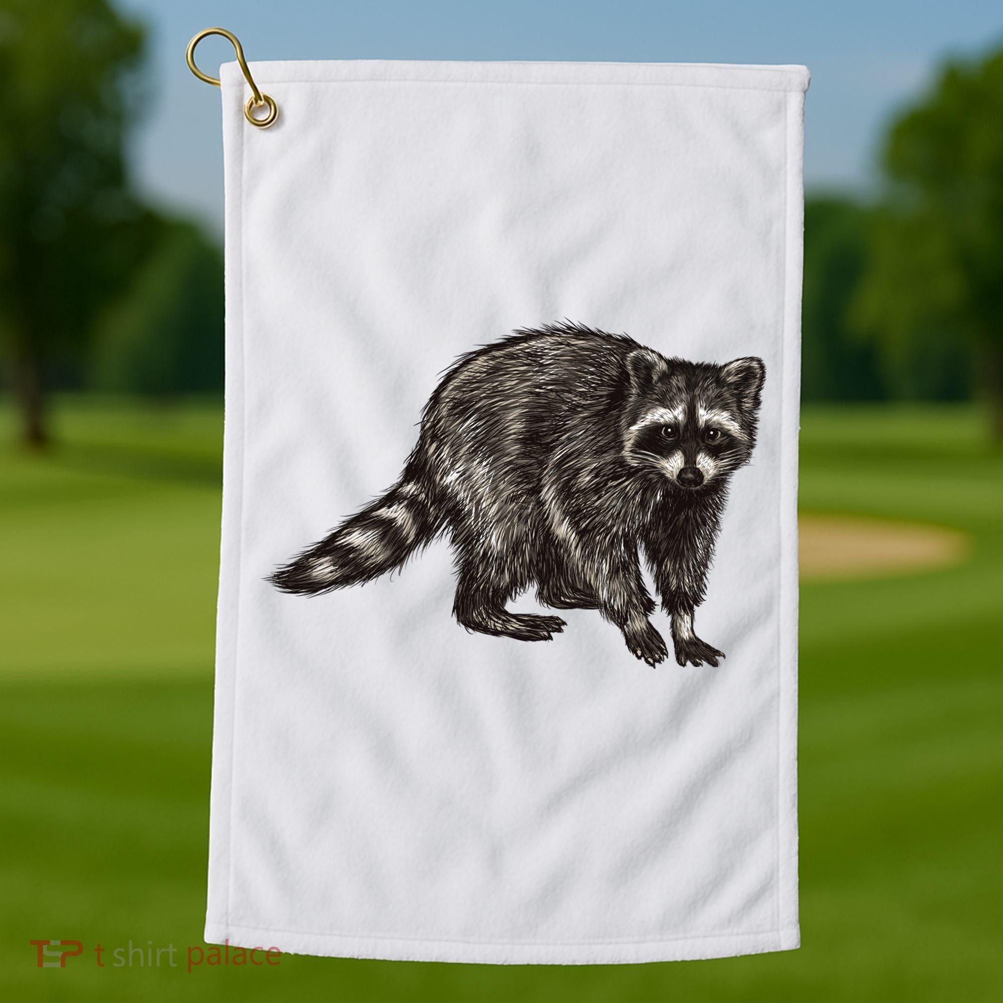 Cute Raccoon Golf Towel