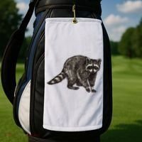 Cute Raccoon Golf Towel thumb 2