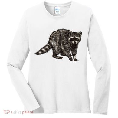 Cute Raccoon Women's Long Sleeve Shirt