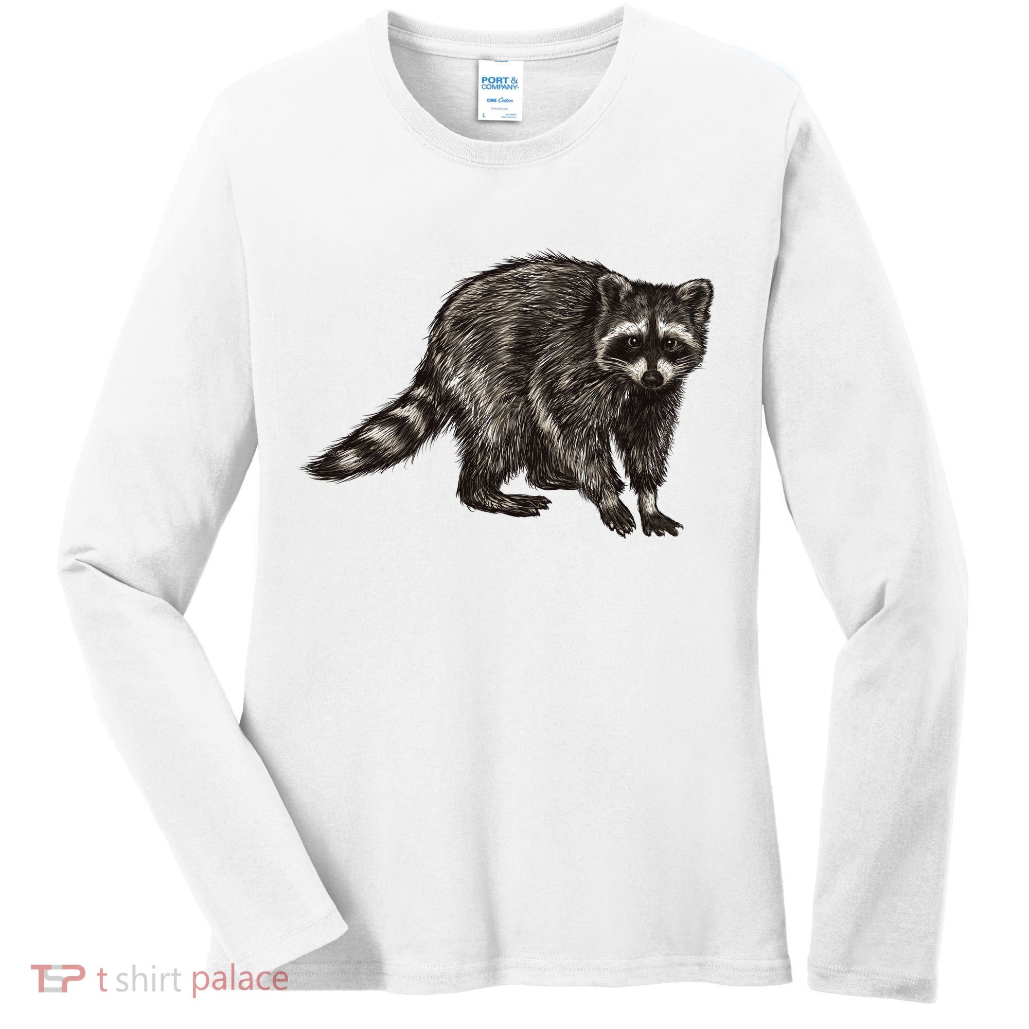 Cute Raccoon Women's Long Sleeve Shirt