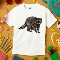 Cute Raccoon Kids T-Shirt thumb 3