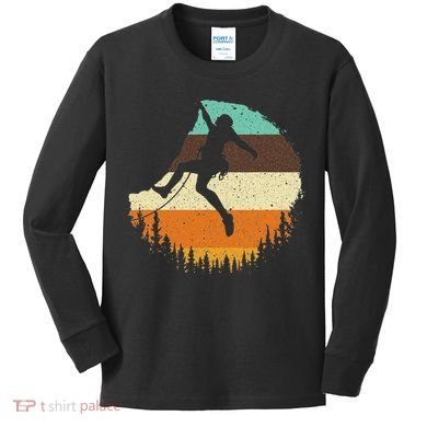 Cool Rock Climbing For Women Mountain Climber Bouldering Kids Long Sleeve Shirt