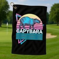 Capybara Retro Golf Towel thumb 1