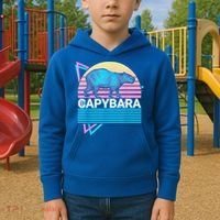 Capybara Retro Kids Hoodie thumb 2