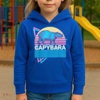 Capybara Retro Kids Hoodie thumb 3