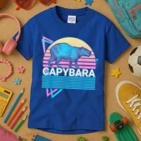 Capybara Retro Kids T-Shirt thumb 3