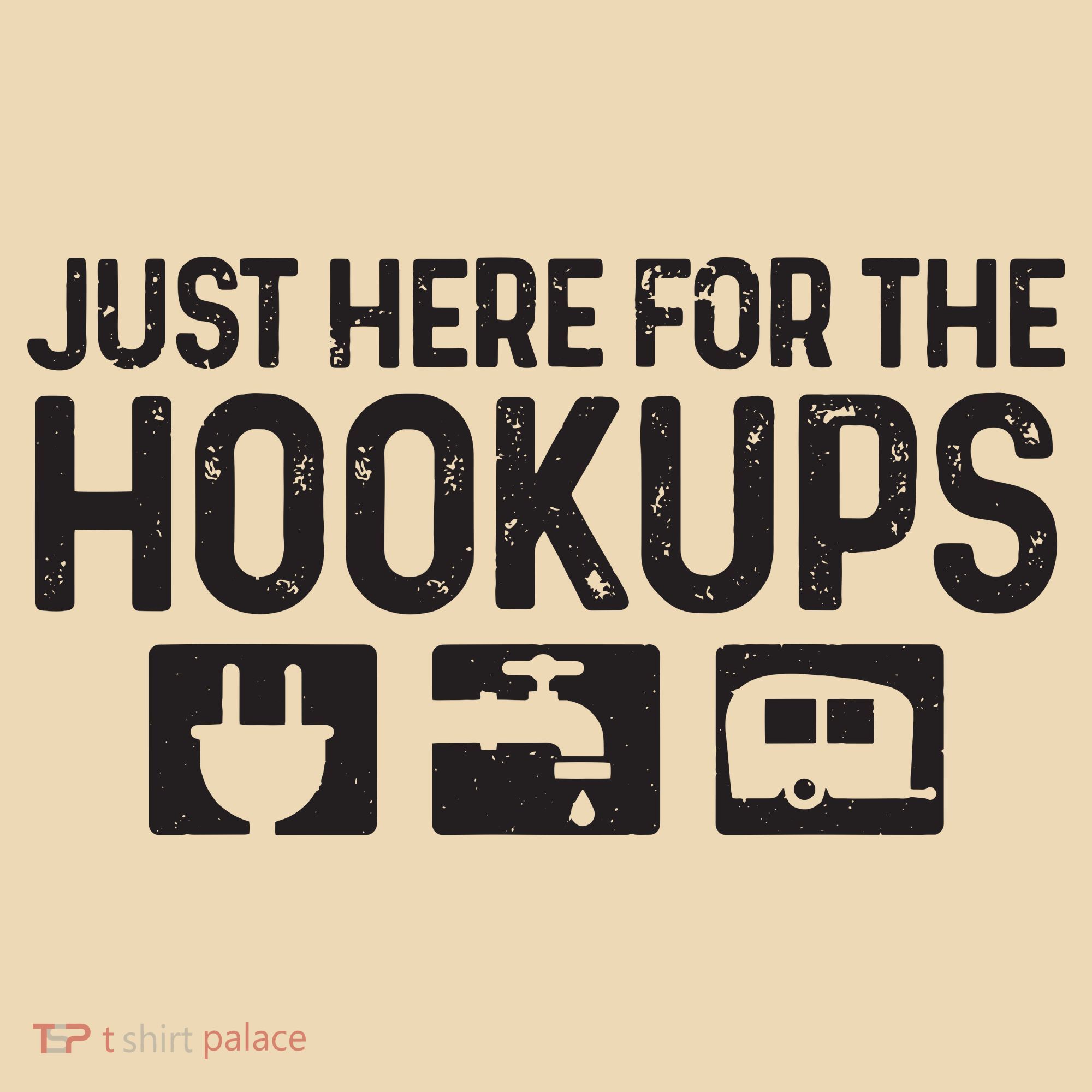 Camping Rv Caravan Motorhome Just Here For The Hookups Funny Tote Bag