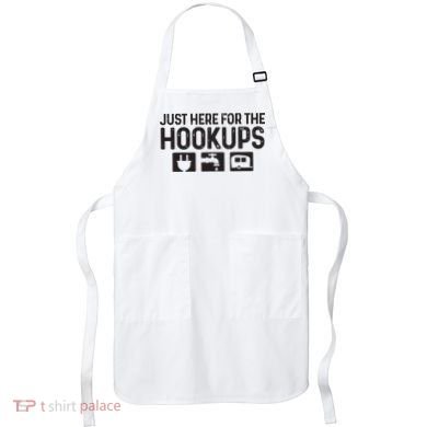Camping Rv Caravan Motorhome Just Here For The Hookups Funny Apron