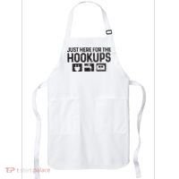 Camping Rv Caravan Motorhome Just Here For The Hookups Funny Apron thumb 0