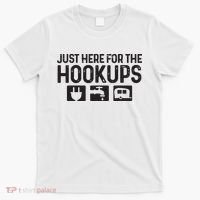Camping Rv Caravan Motorhome Just Here For The Hookups Funny T-Shirt thumb 0