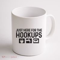 Camping Rv Caravan Motorhome Just Here For The Hookups Funny Coffee Mug thumb 1