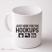 Camping Rv Caravan Motorhome Just Here For The Hookups Funny Coffee Mug thumb 0