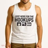 Camping Rv Caravan Motorhome Just Here For The Hookups Funny Tank Top thumb 3