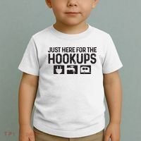 Camping Rv Caravan Motorhome Just Here For The Hookups Funny Toddler T-Shirt thumb 2