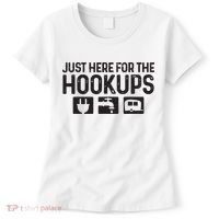 Camping Rv Caravan Motorhome Just Here For The Hookups Funny Women's T-Shirt thumb 0
