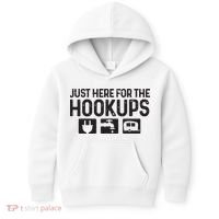Camping Rv Caravan Motorhome Just Here For The Hookups Funny Kids Hoodie thumb 0