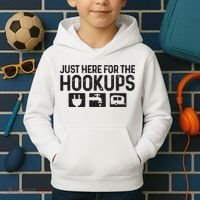 Camping Rv Caravan Motorhome Just Here For The Hookups Funny Kids Hoodie thumb 2