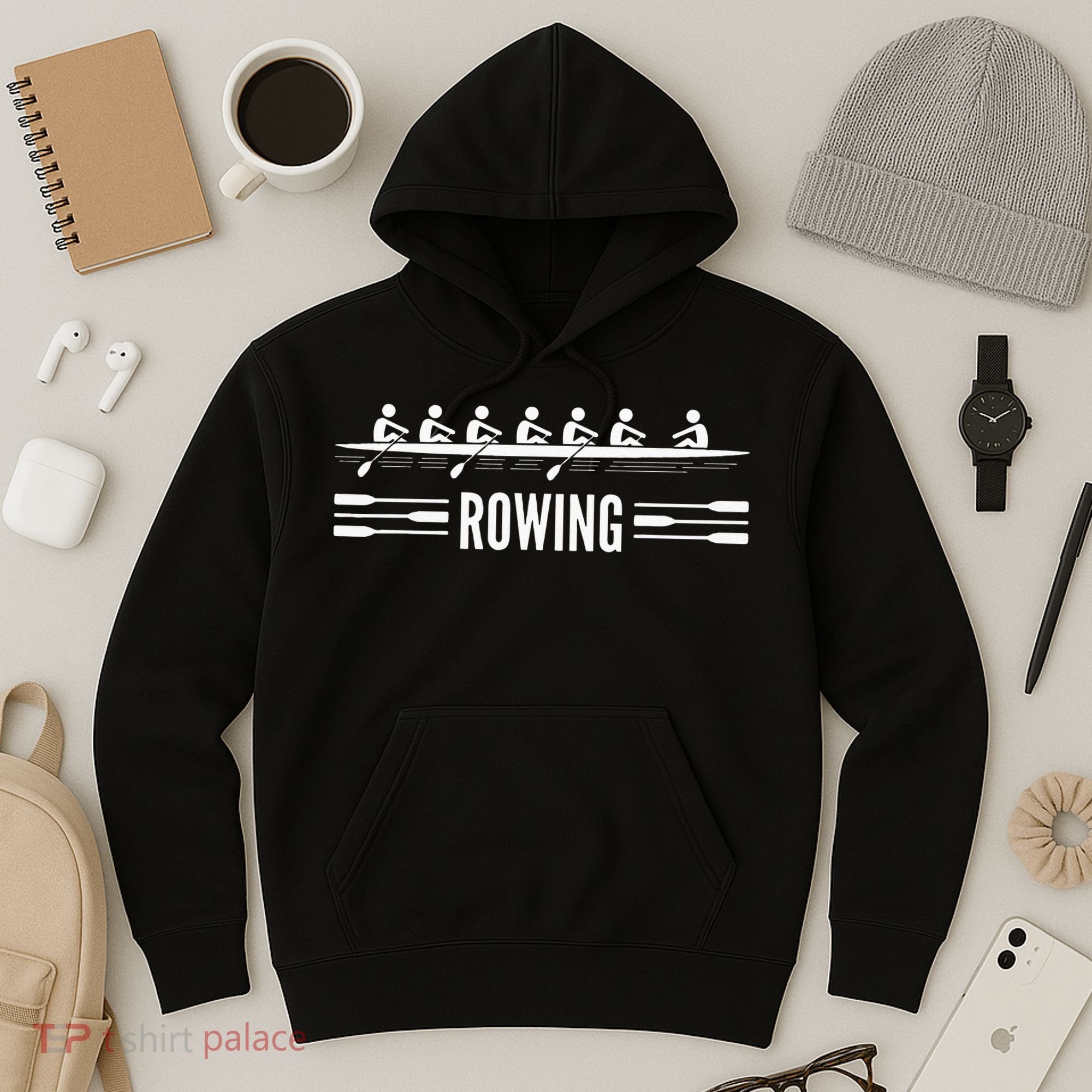 College Rowing Crew Row Team Boat Hoodie