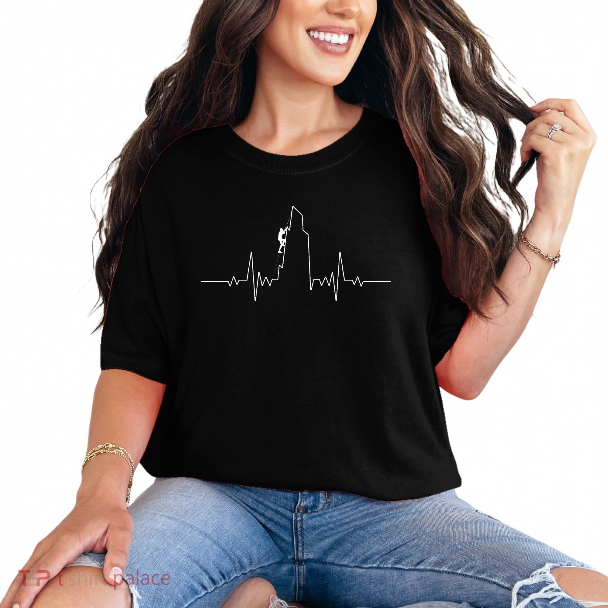 Cool Rock Climbing Mountain Rock Climbers Ekg Comfort Colors T-Shirt
