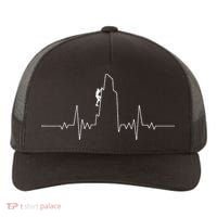 Cool Rock Climbing Mountain Rock Climbers Ekg Yupoong Adult 5-Panel Trucker Hat thumb 0