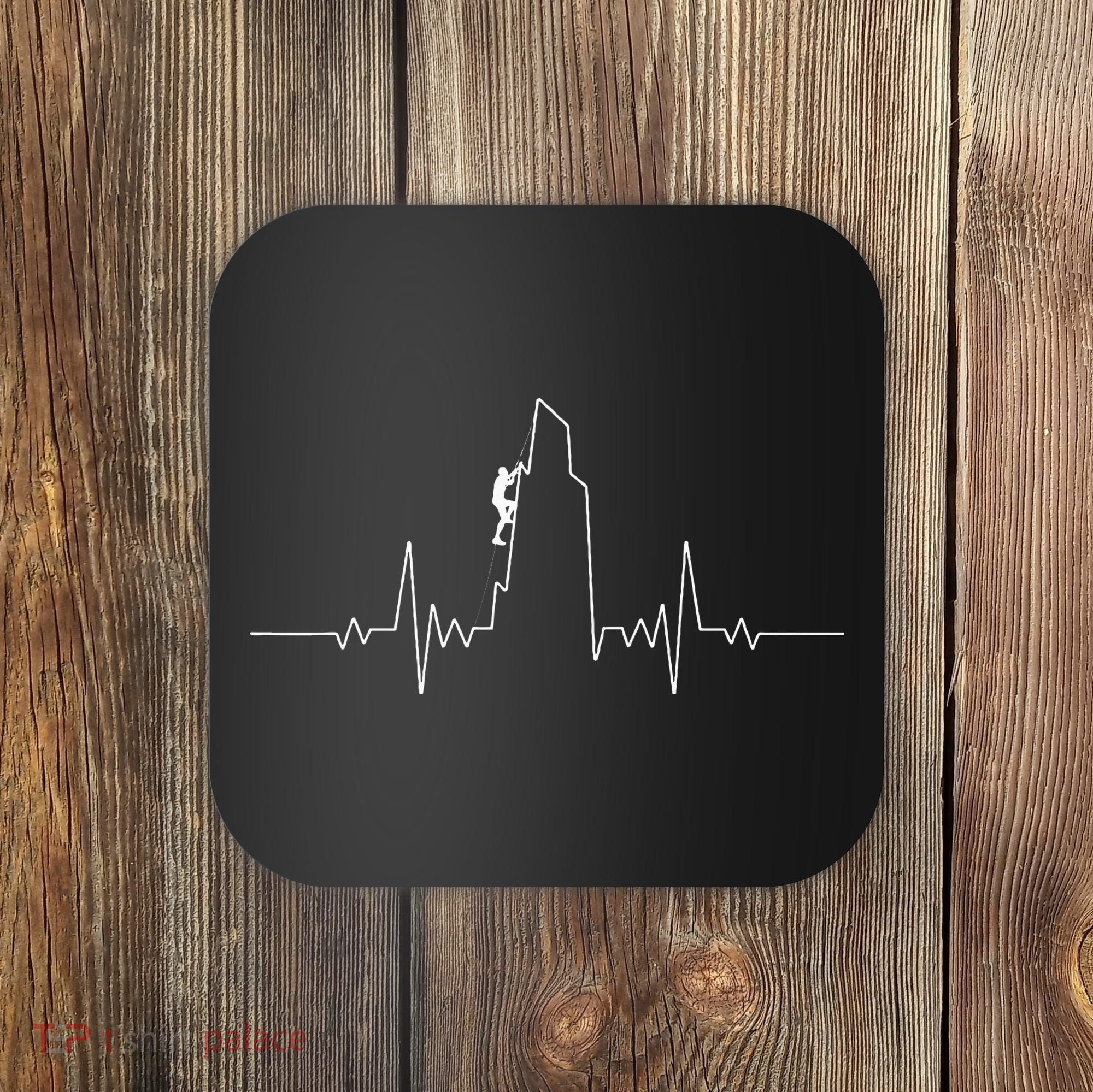 Cool Rock Climbing Mountain Rock Climbers Ekg Coaster