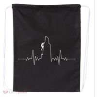 Cool Rock Climbing Mountain Rock Climbers Ekg Drawstring Bag thumb 0