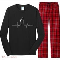 Cool Rock Climbing Mountain Rock Climbers Ekg Long Sleeve Pajama Set thumb 0