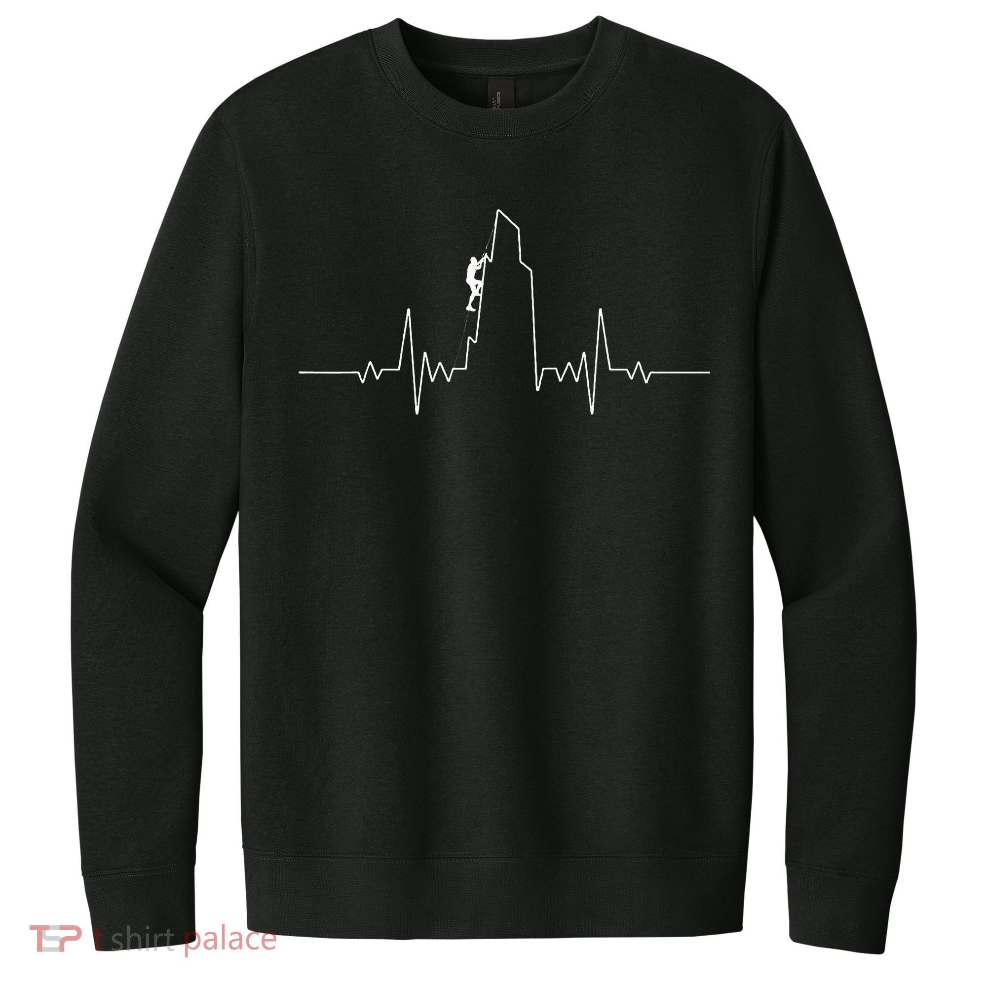 Cool Rock Climbing Mountain Rock Climbers Ekg V.I.T. Fleece Crew Sweatshirt