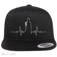 Cool Rock Climbing Mountain Rock Climbers Ekg Flat Bill Trucker Hat thumb 0