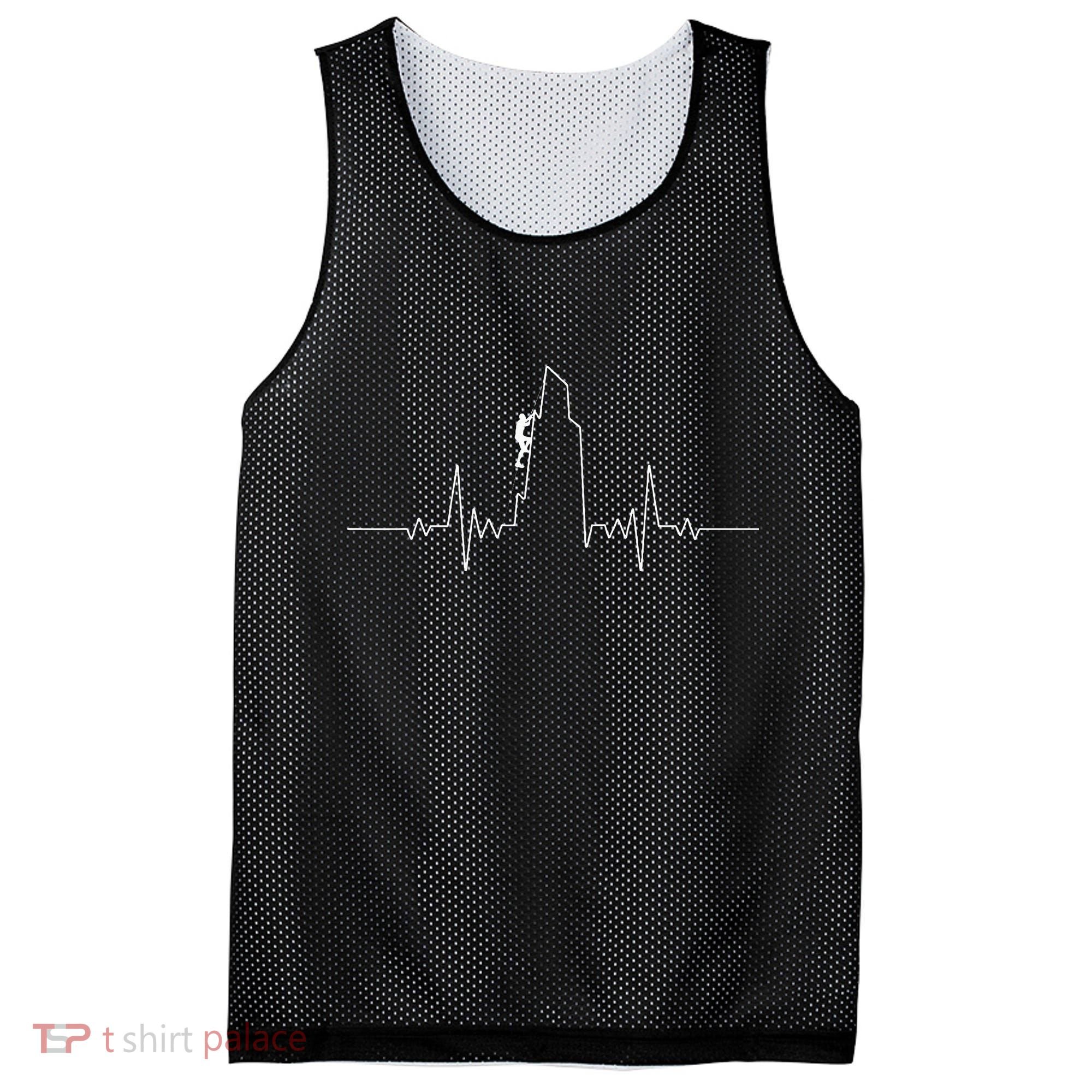 Cool Rock Climbing Mountain Rock Climbers Ekg Mesh Reversible Basketball Jersey Tank
