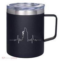 Cool Rock Climbing Mountain Rock Climbers Ekg 12oz Stainless Steel Coffee Mug thumb 0