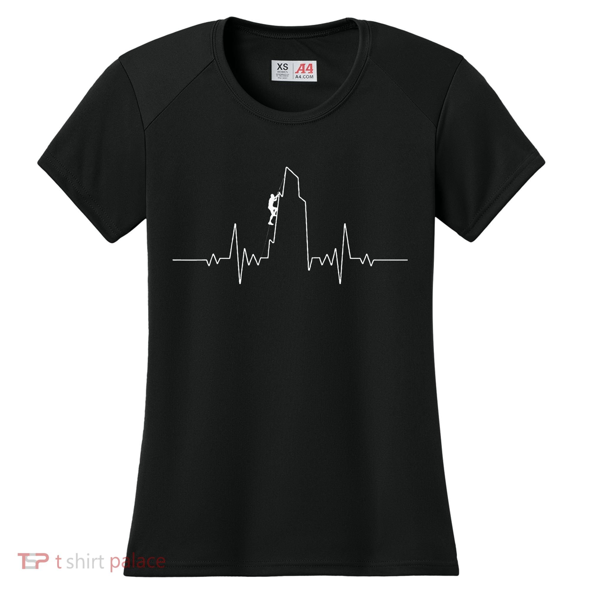 Cool Rock Climbing Mountain Rock Climbers Ekg Women's Cooling Performance Crew T-Shirt