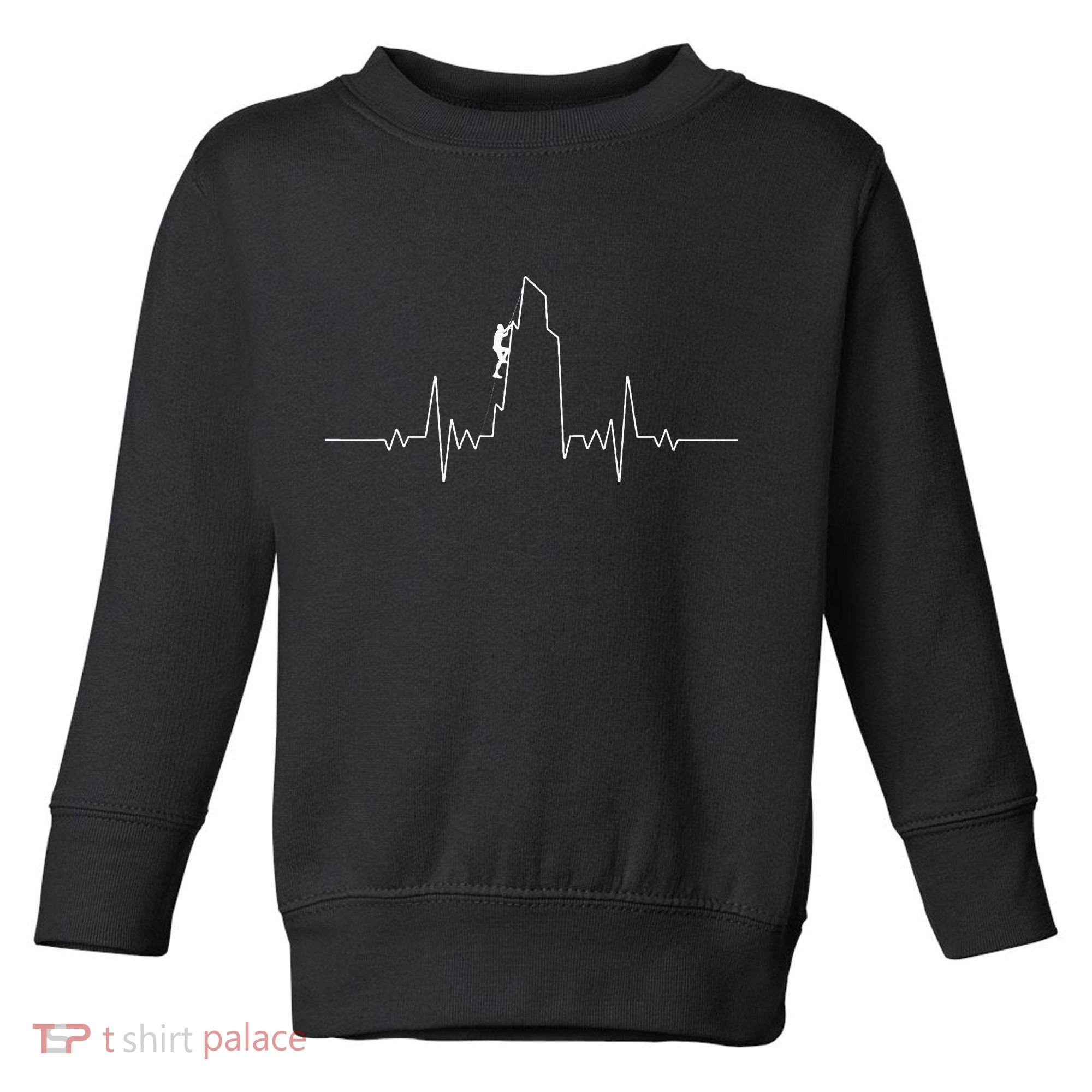 Cool Rock Climbing Mountain Rock Climbers Ekg Toddler Sweatshirt