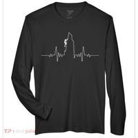 Cool Rock Climbing Mountain Rock Climbers Ekg Zone Performance Long-Sleeve T-Shirt thumb 0
