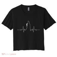 Cool Rock Climbing Mountain Rock Climbers Ekg Women's Crop Top Tee thumb 0