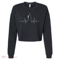 Cool Rock Climbing Mountain Rock Climbers Ekg Cropped Pullover Crew thumb 0