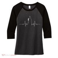 Cool Rock Climbing Mountain Rock Climbers Ekg Women's Tri-Blend 3/4-Sleeve Raglan Shirt thumb 0