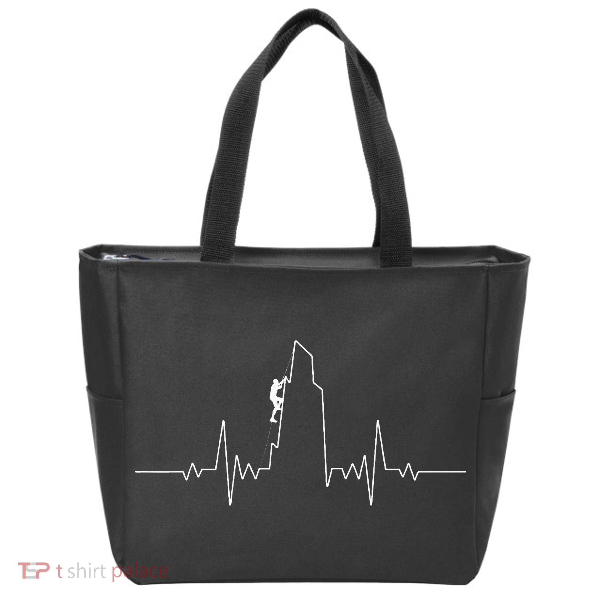 Cool Rock Climbing Mountain Rock Climbers Ekg Tote Bag