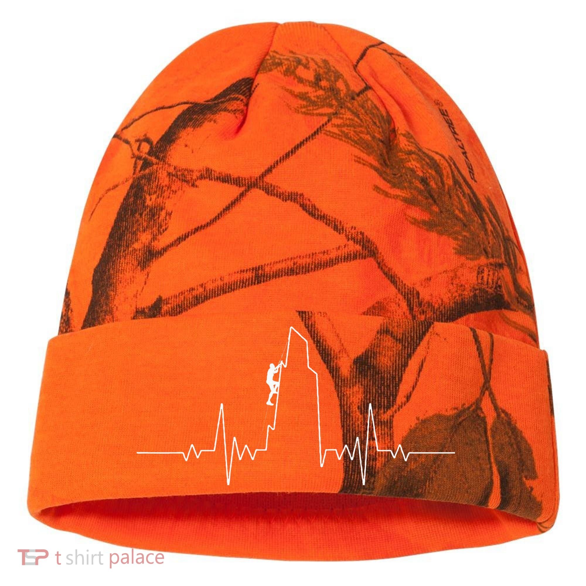 Cool Rock Climbing Mountain Rock Climbers Ekg Kati Licensed 12" Camo Cuffed Beanie