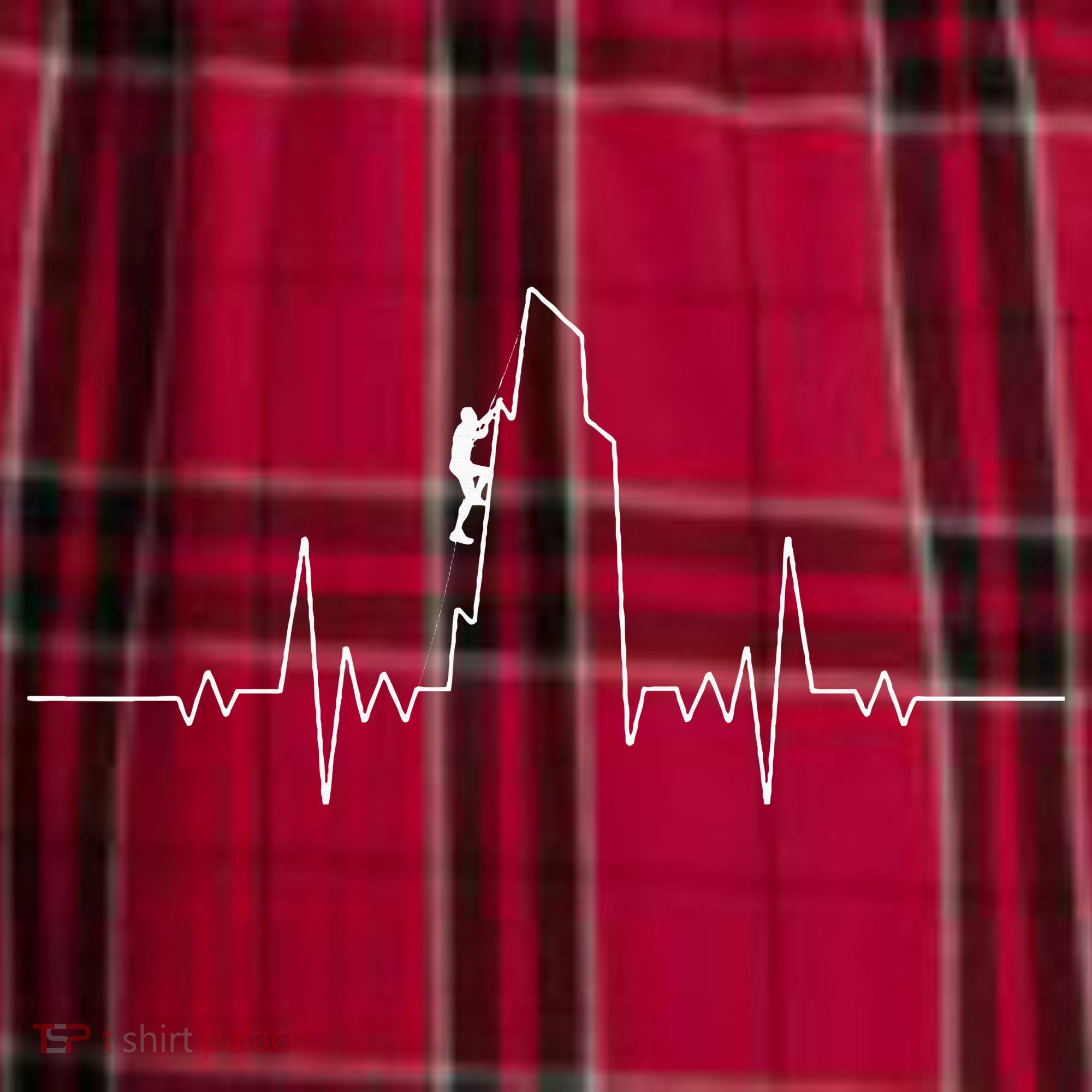 Cool Rock Climbing Mountain Rock Climbers Ekg Men's Flannel Plaid Pajama Pants